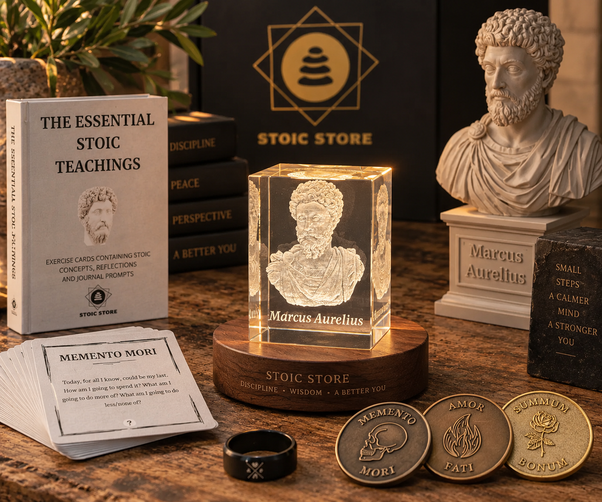 Marcus Aurelius 3D Crystal – Stoic Philosophy Desk Décor, Laser Engraved Stoic Gift & Inspirational Keepsake