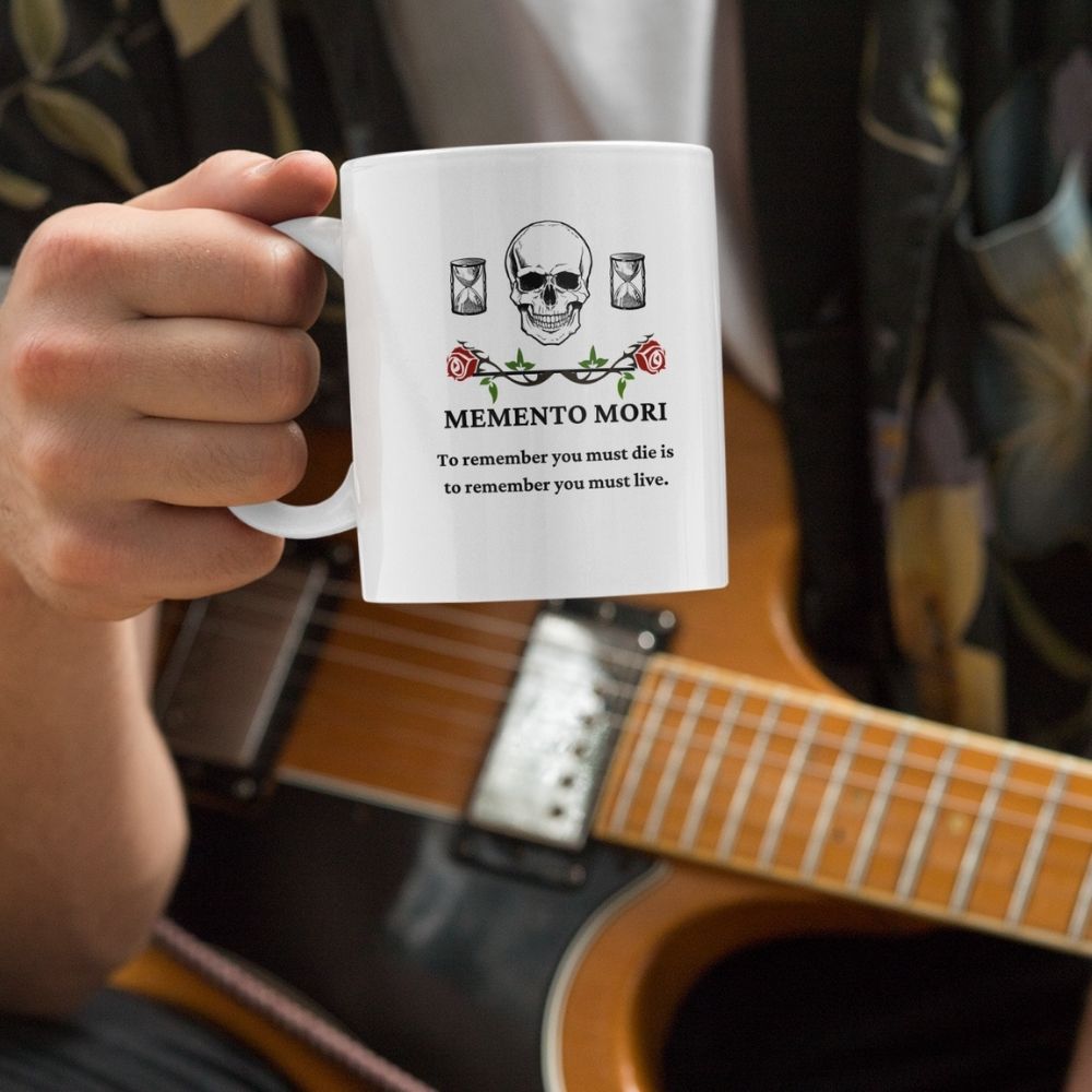Memento Mori Logo Design Mug White