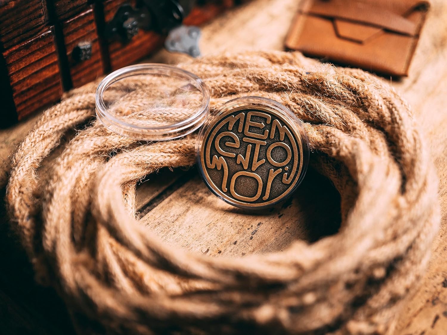 Memento Mori Coin – Hidden Skull Brass EDC Challenge Coin