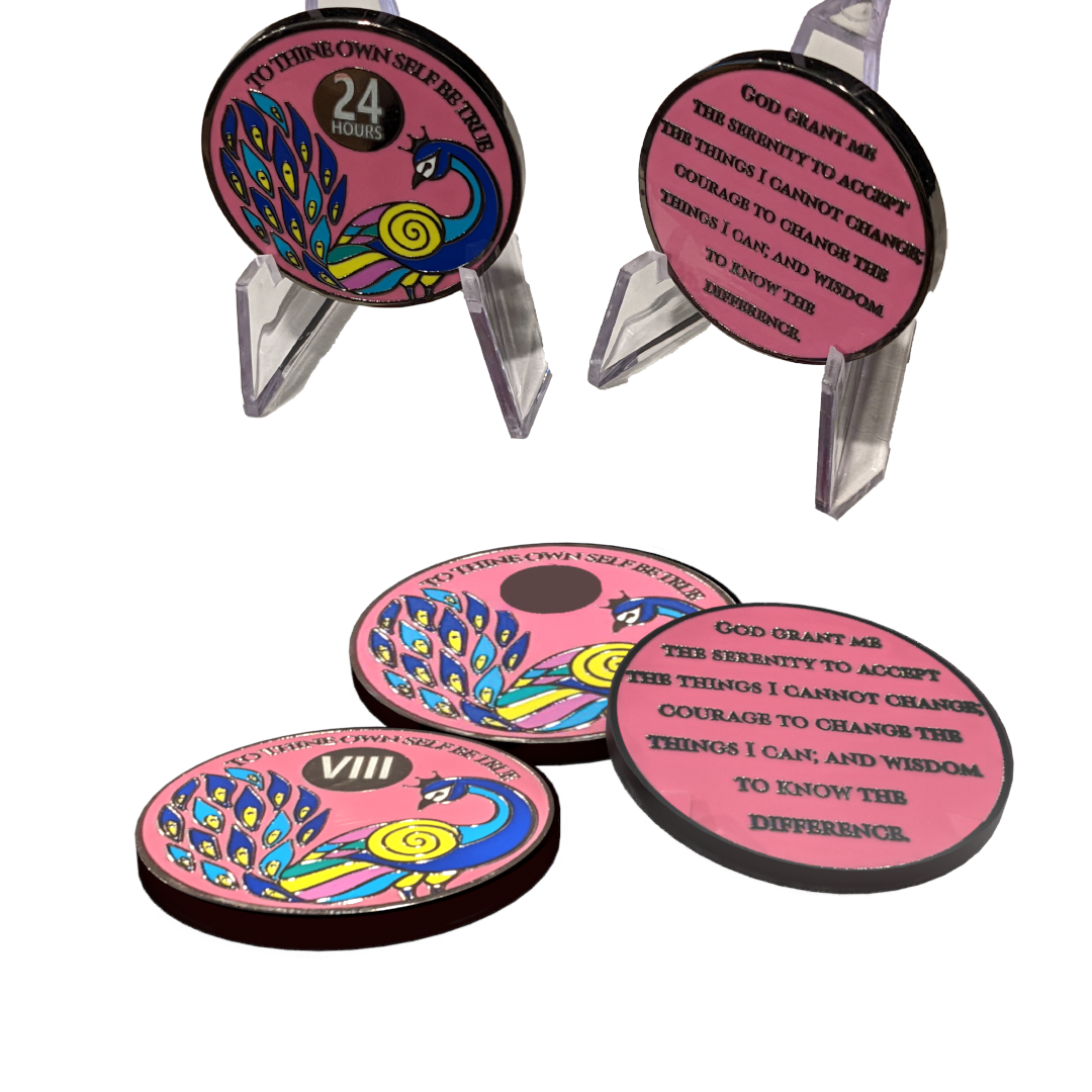 Peacock Recovery Medallion in 1 to 60yrs with Gift Box Included