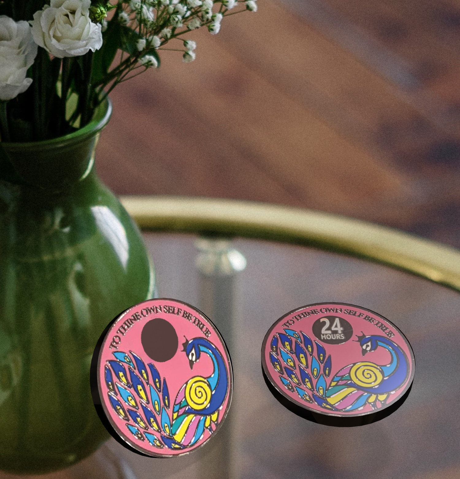 Peacock Recovery Medallion in 1 to 60yrs with Gift Box Included