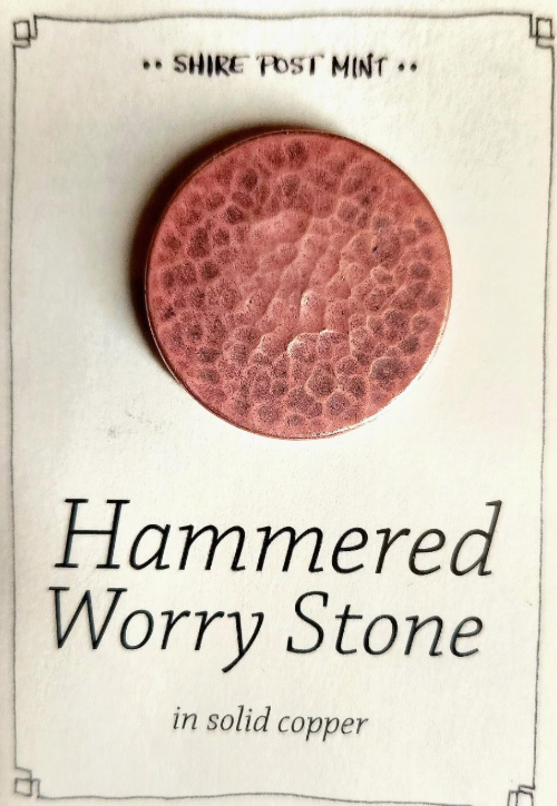 Hammered Copper Worry Stone in Raw Copper