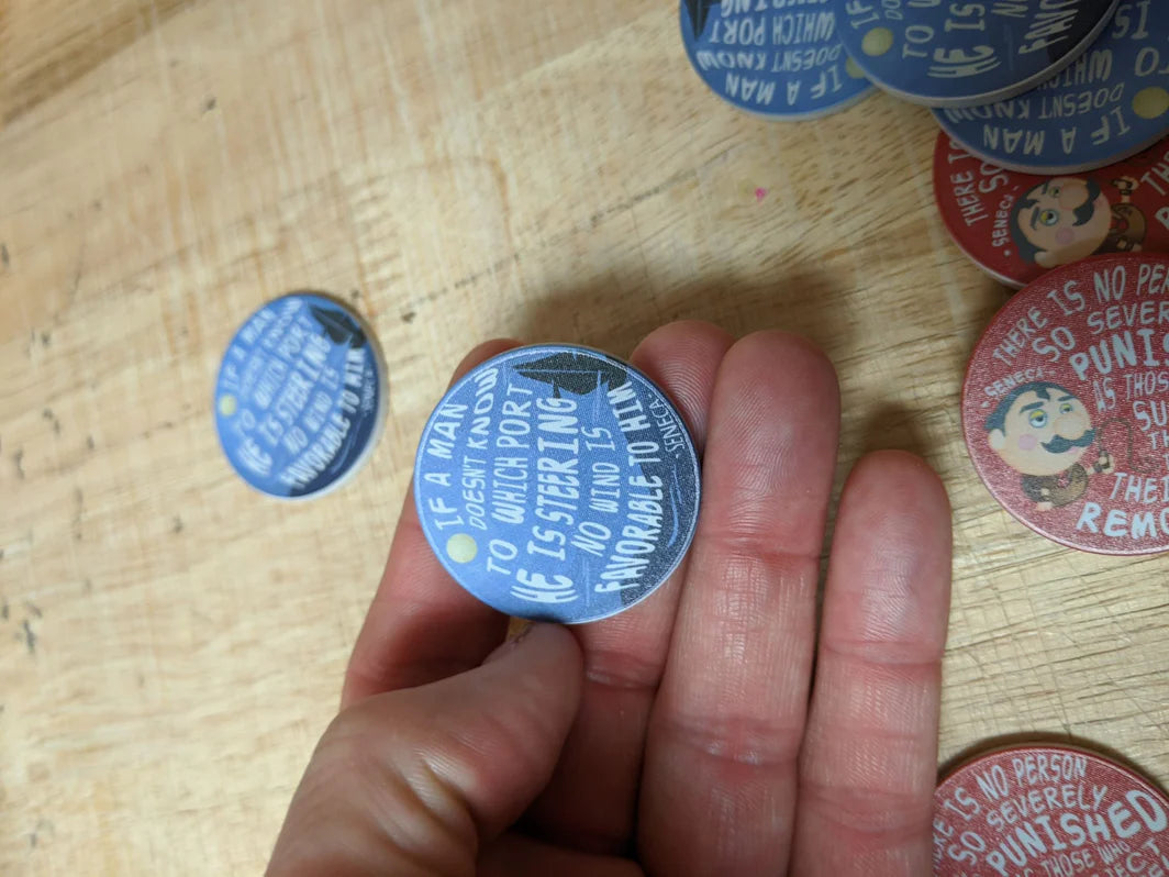 (5) No Wind Is Favorable Seneca Quote Poker Chip