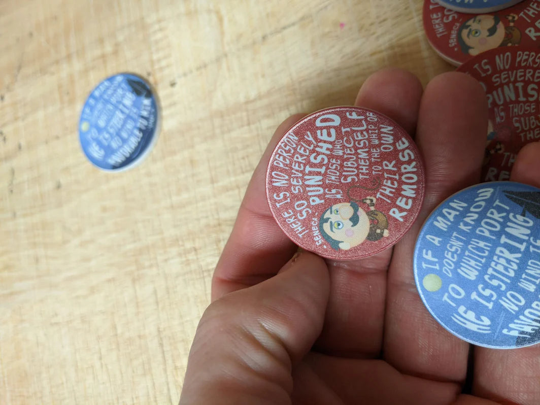 (5) Seneca quote on Remorse Poker Chips