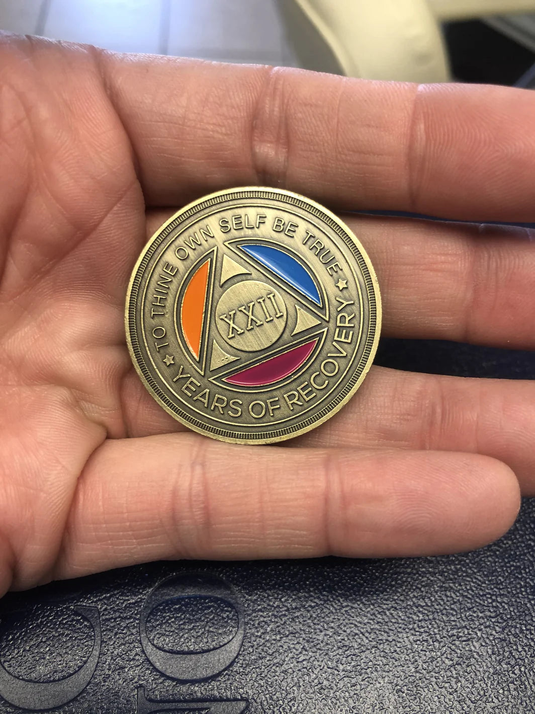 Colorful Roman Numeral AA Coin 1-60yrs Sobriety Chip