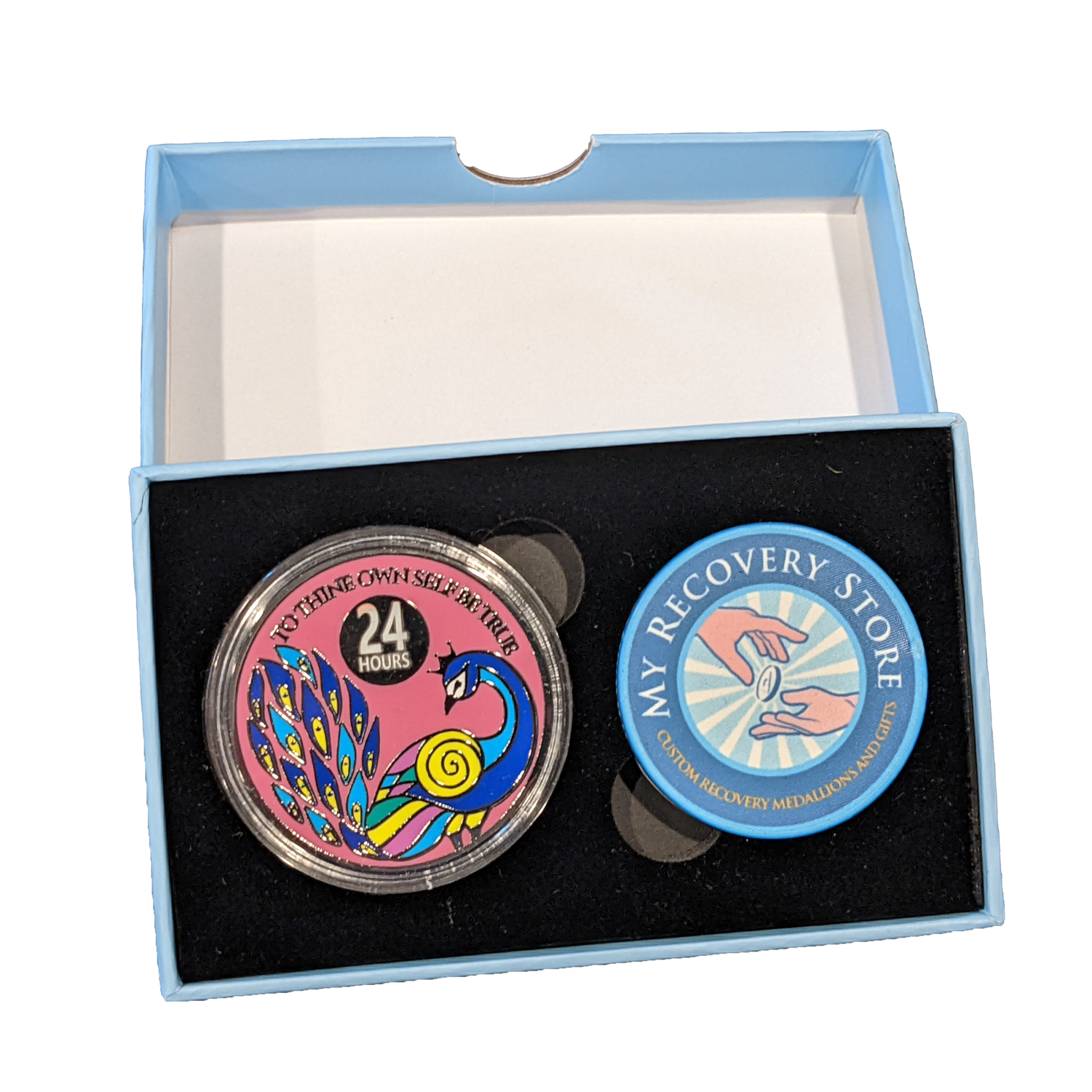 Peacock Recovery Medallion in 1 to 60yrs with Gift Box Included