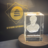 Marcus Aurelius 3D Crystal – Stoic Philosophy Desk Décor, Laser Engraved Stoic Gift & Inspirational Keepsake