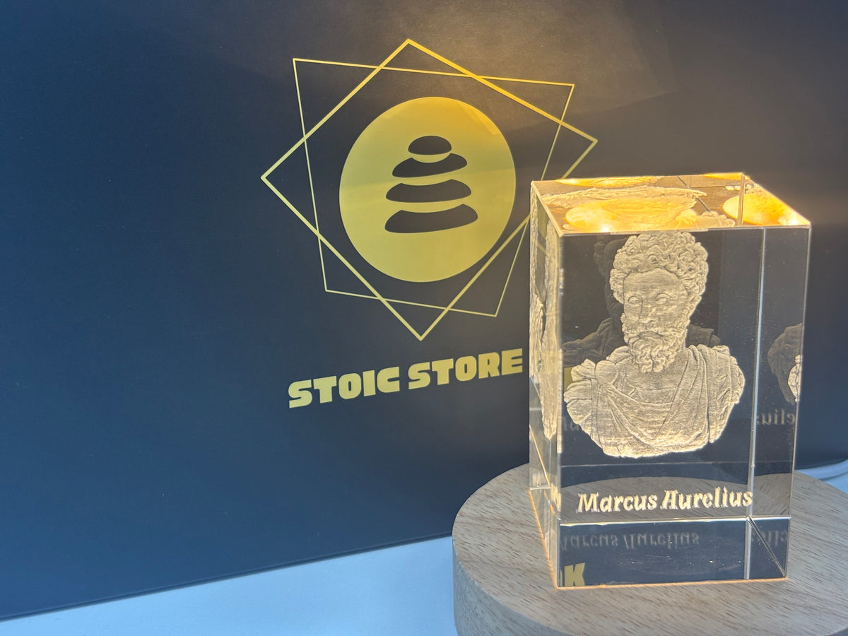 Marcus Aurelius 3D Crystal – Stoic Philosophy Desk Décor, Laser Engraved Stoic Gift & Inspirational Keepsake