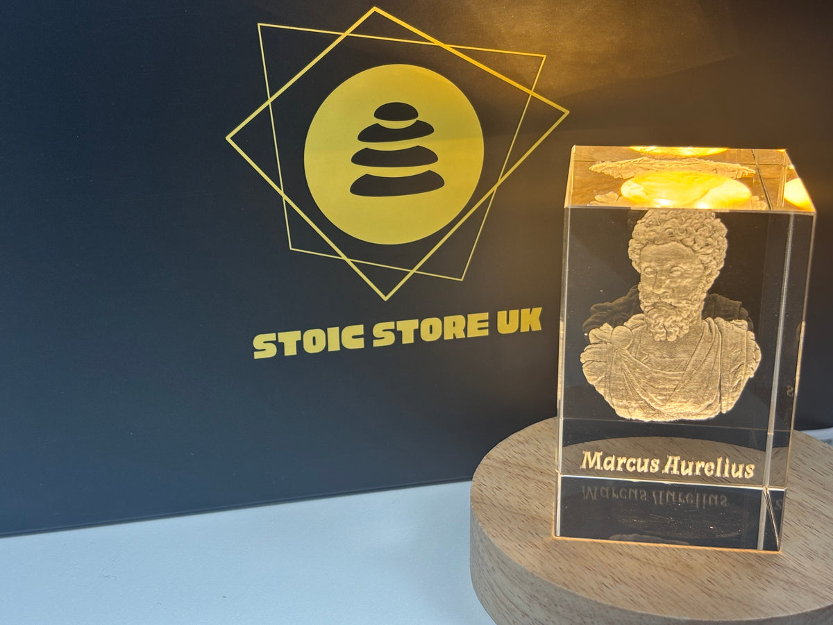 Marcus Aurelius 3D Crystal – Stoic Philosophy Desk Décor, Laser Engraved Stoic Gift & Inspirational Keepsake