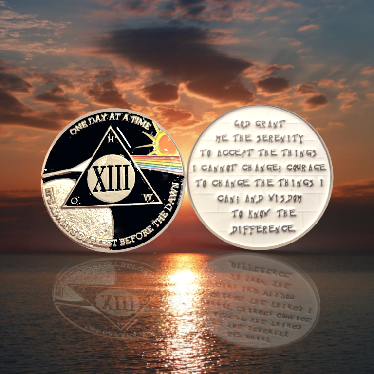 Sun & Moon AA Coin 1-60yrs Sobriety Chip