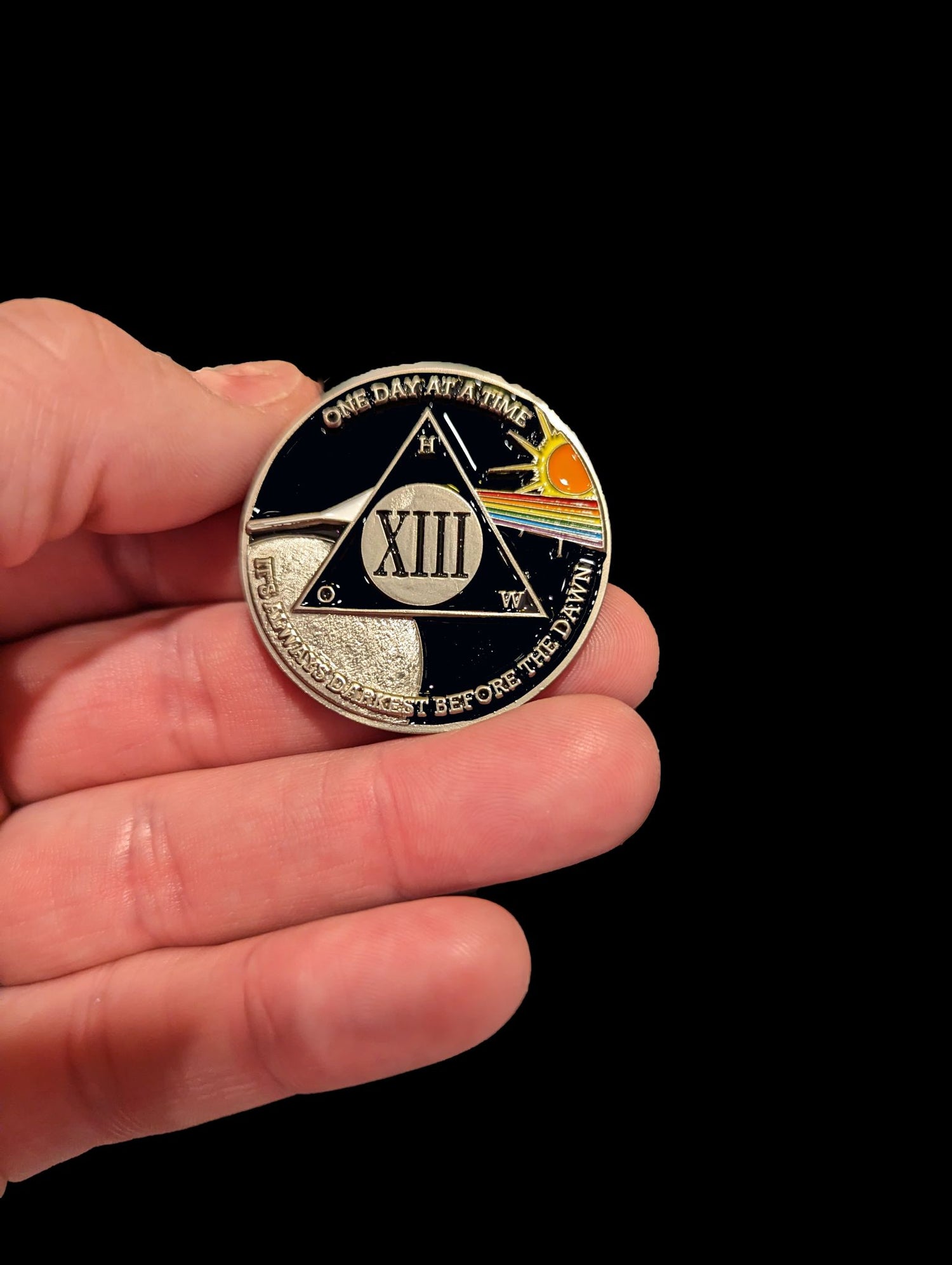 Sun & Moon AA Coin 1-60yrs Sobriety Chip