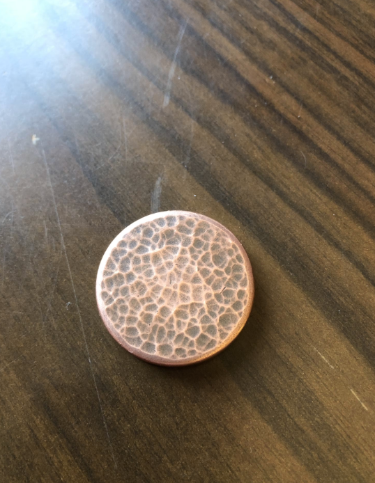 Hammered Copper Worry Stone in Raw Copper