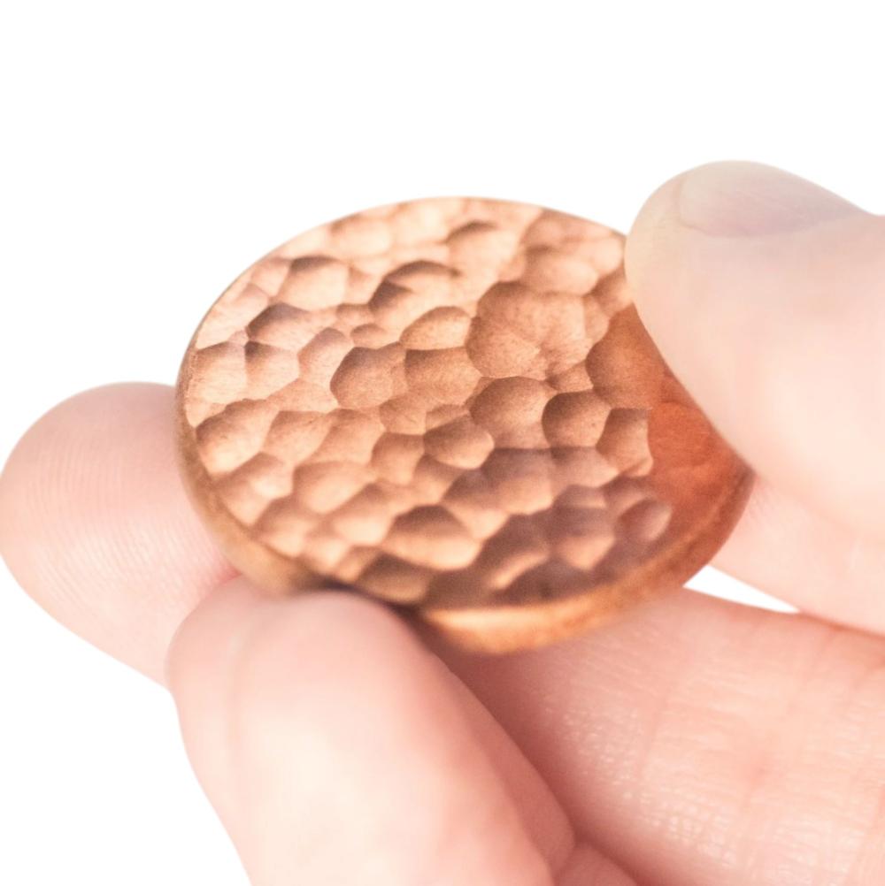 Hammered Copper Worry Stone in Raw Copper